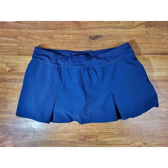 Lands End Swim Skort 16 Navy Blue Tummy Control Tankini Bottom Womens - Picture 1 of 3